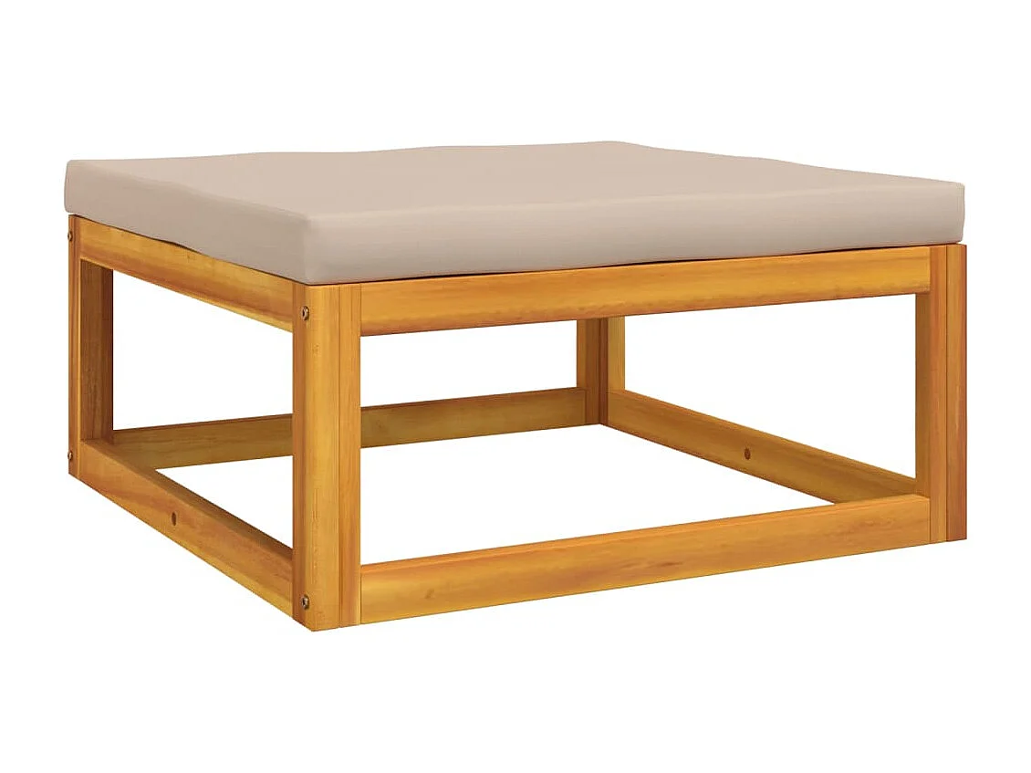 Salon de jardin 5 pièces avec coussins taupe bois massif