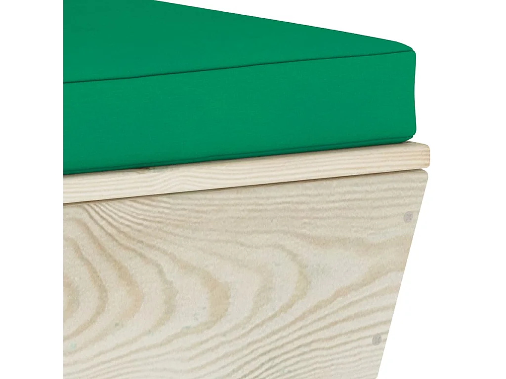 Salon de jardin palette 6 pièces avec coussins Épicéa imprégné