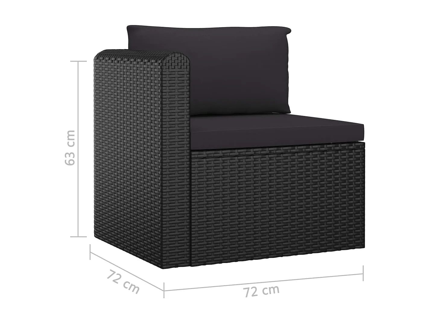 Salon de jardin 9 pièces avec coussins Résine tressée Noir