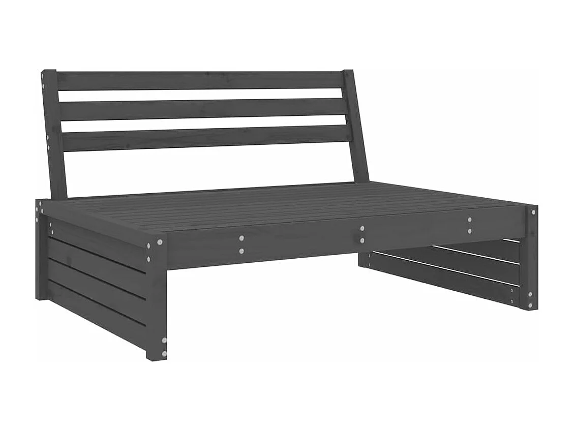 Salon de jardin 2 pièces gris bois massif de pin