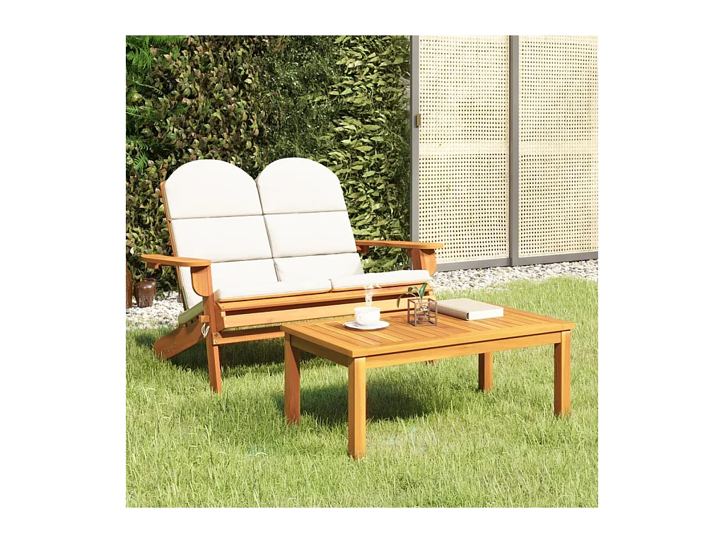 Ensemble de salon de jardin Adirondack 2 pièces bois acacia solide