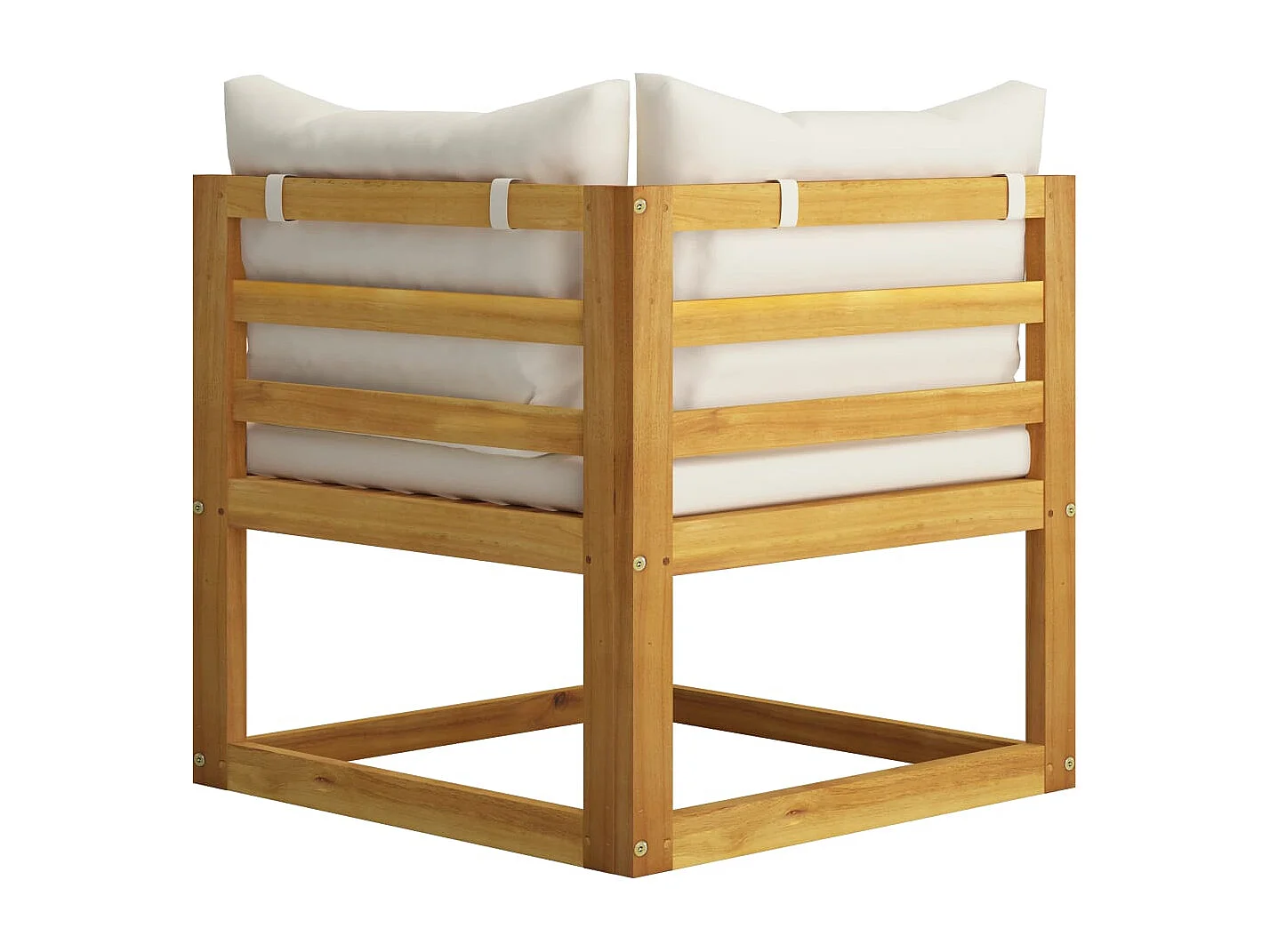 Salon de jardin 4 pièces avec coussin Crème Bois d'acacia solide