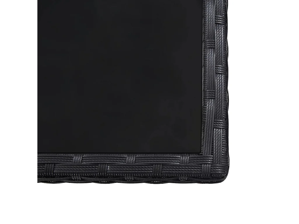 Set comedor de jardín 17 piezas y cojines ratán sintético negro