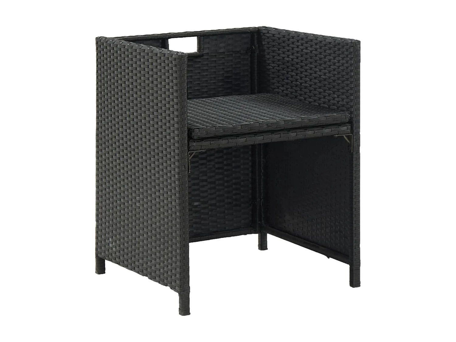 Set comedor de jardín 11 piezas y cojines ratán sintético negro