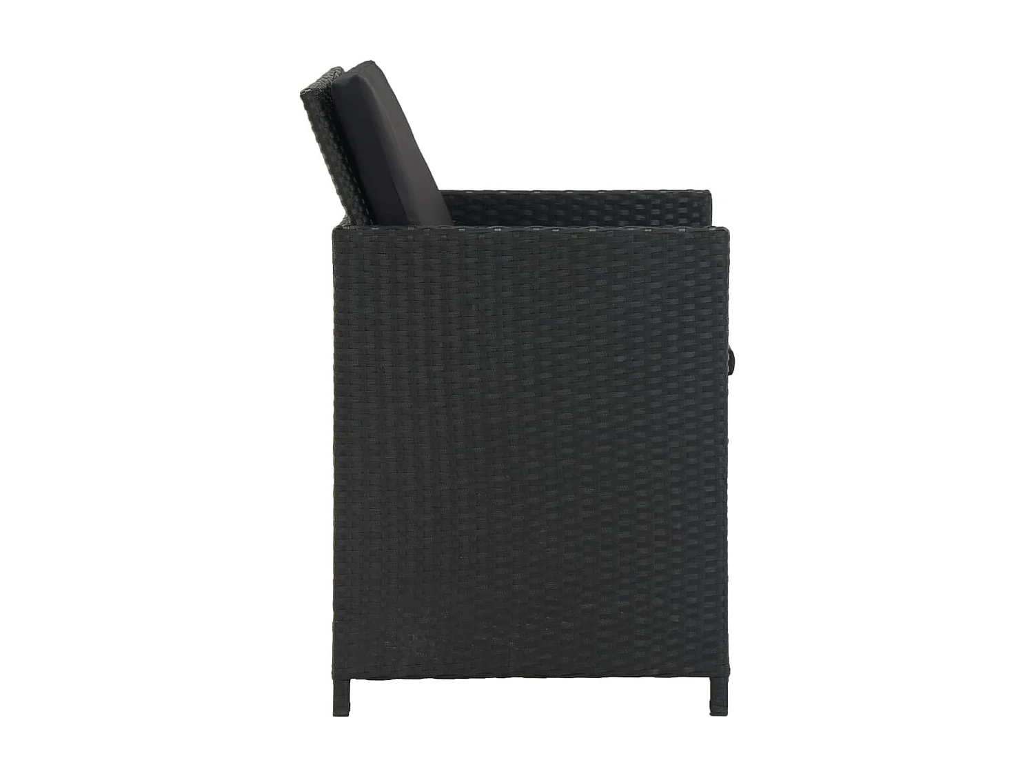 Set comedor de jardín 11 piezas y cojines ratán sintético negro