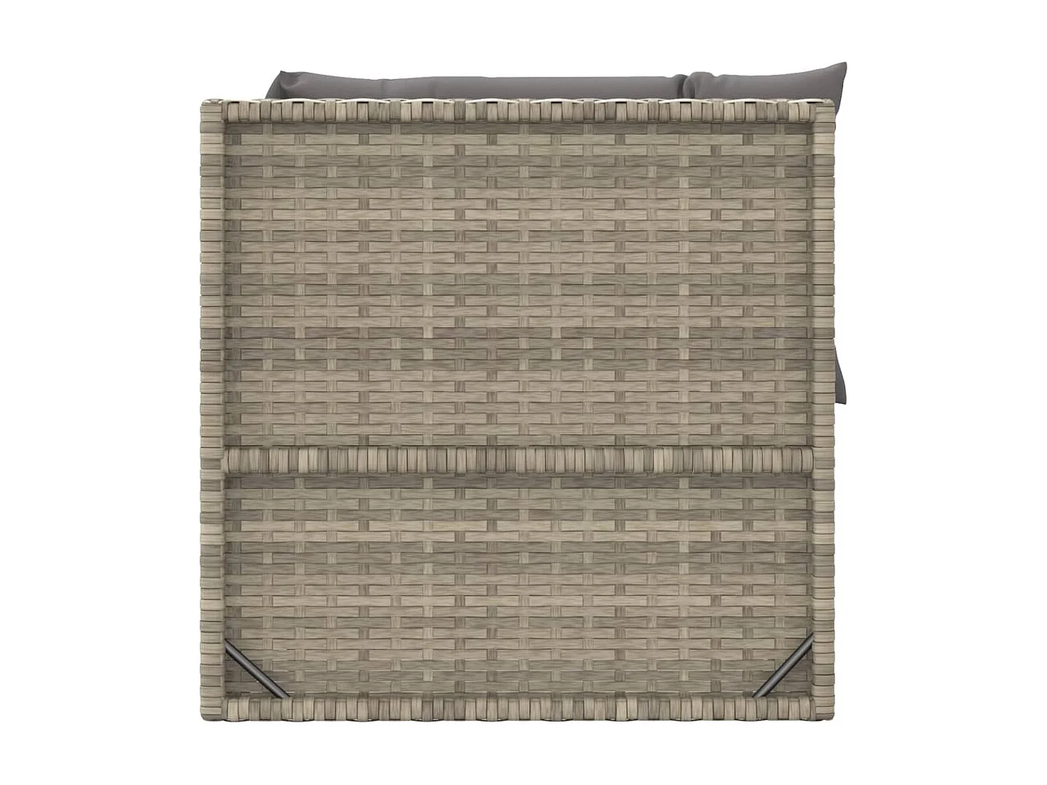 3-delige Loungeset met kussens poly rattan grijs