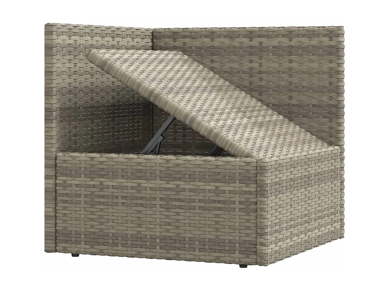 3-delige Loungeset met kussens poly rattan grijs