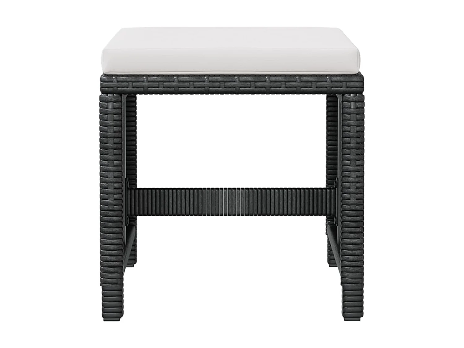 Salon de jardin encastrable 11 pièces Rotin et bois d'acacia Noir