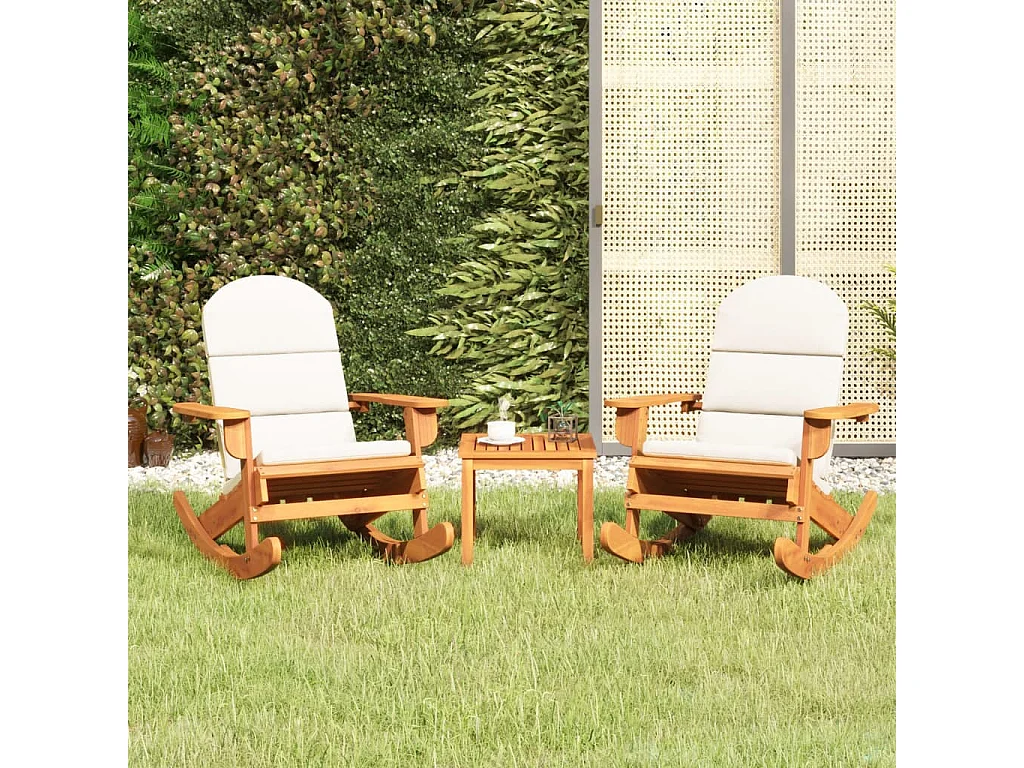3 peças conjunto lounge de jardim Adirondack acácia maciça