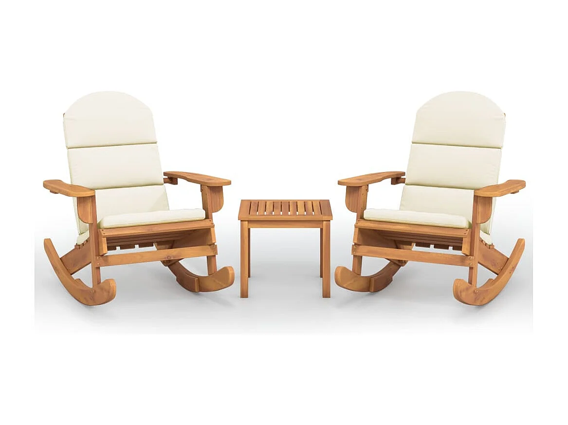 3 peças conjunto lounge de jardim Adirondack acácia maciça