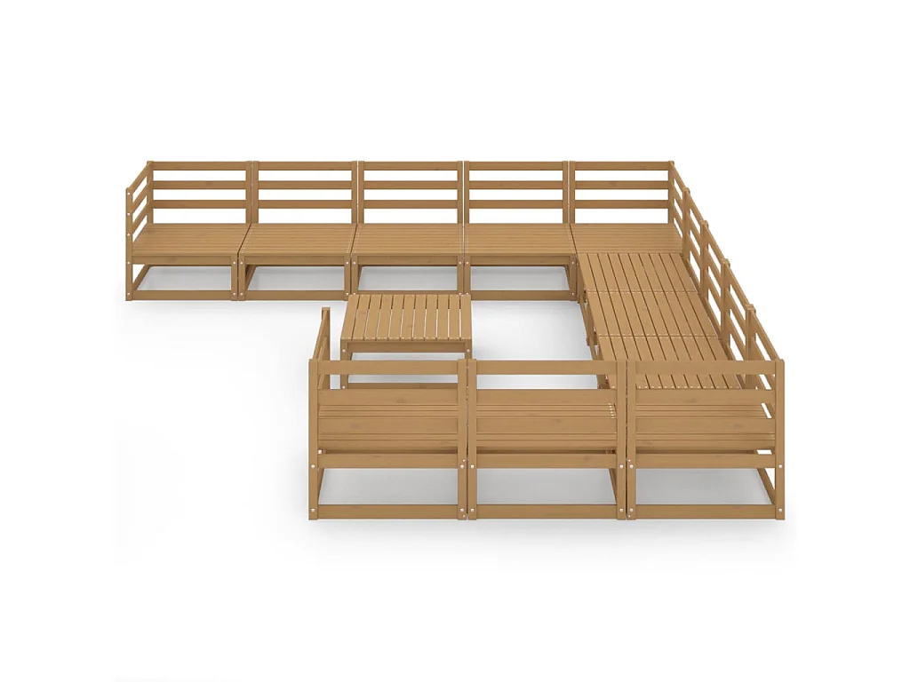 12 peças conjunto lounge de jardim pinho maciço