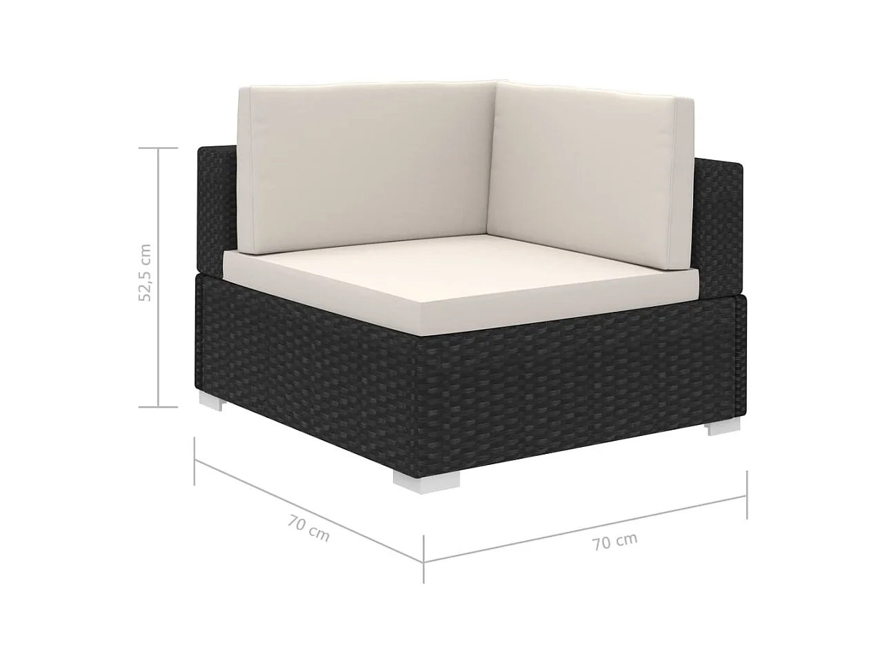 Salon de jardin avec coussins 8 pièces résine tressée noir