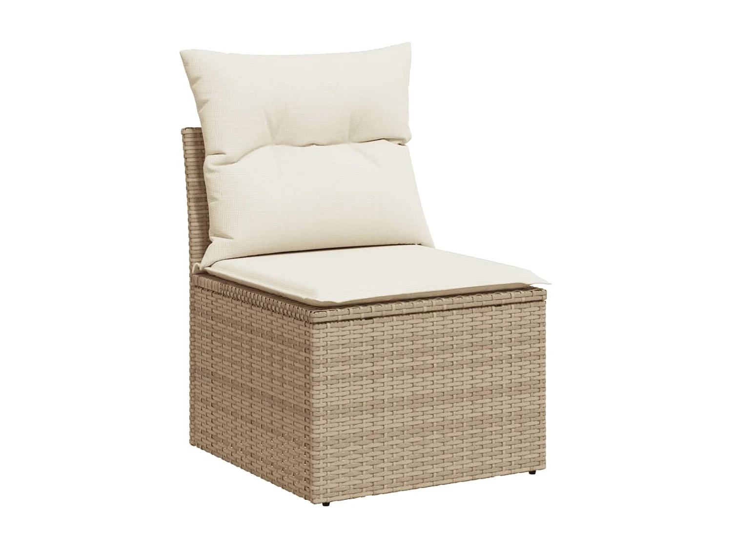 6-delige Loungeset met kussens poly rattan beige