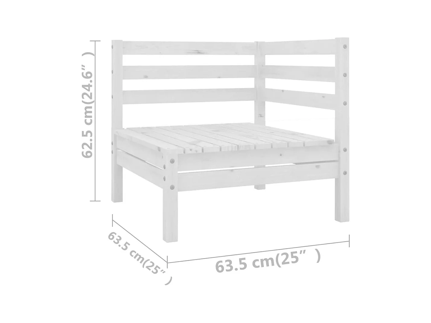 Salon de jardin 11 pièces Blanc Bois de pin massif
