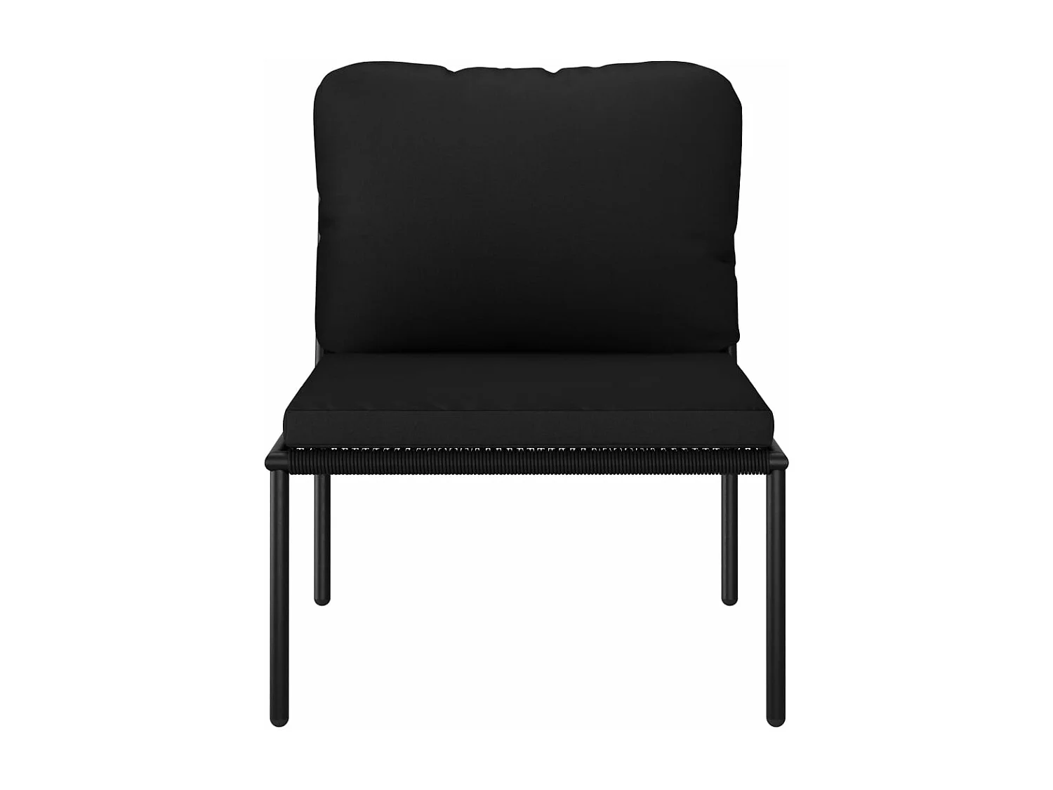 Juego de muebles de jardín 5 piezas con cojines PVC negro