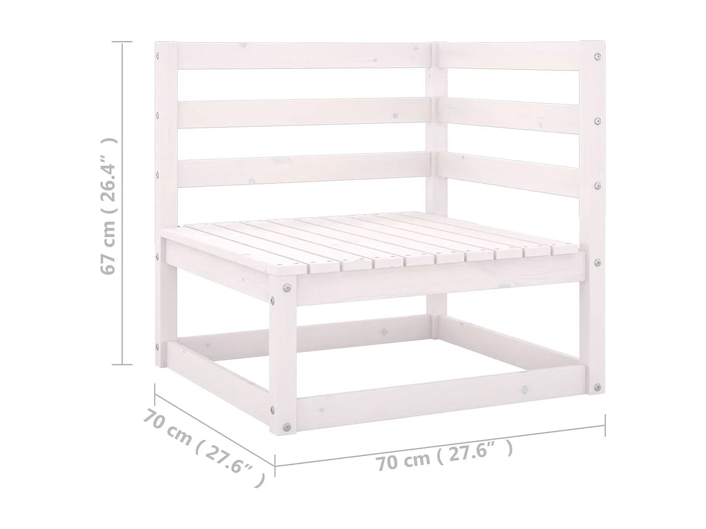 Muebles de jardín 4 piezas con cojines de madera de pino maciza