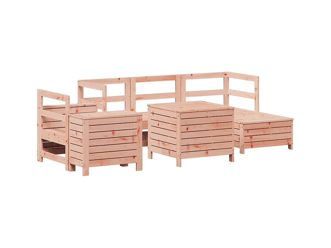 Salon de jardin 7 pièces bois massif sapin de douglas