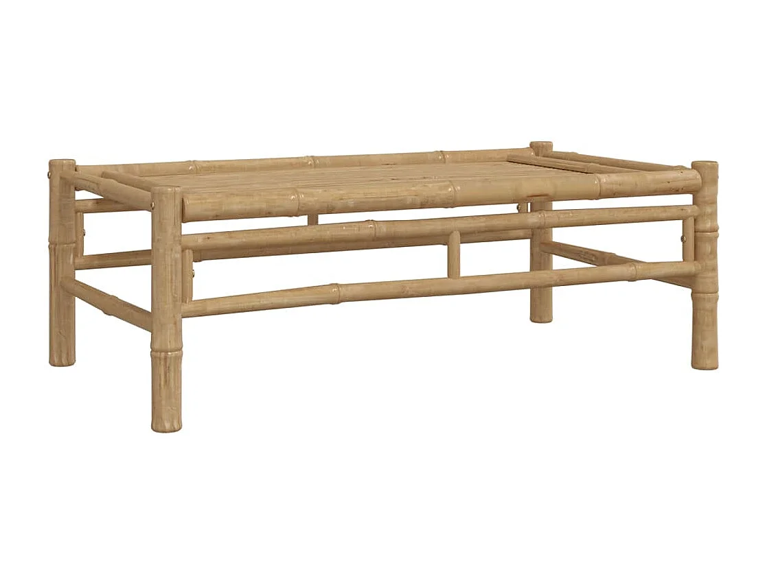 Set de muebles de jardín 4 piezas bambú con cojines gris oscuro