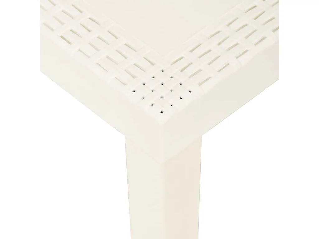 Salon de jardin 3 pièces avec coussins Plastique Blanc