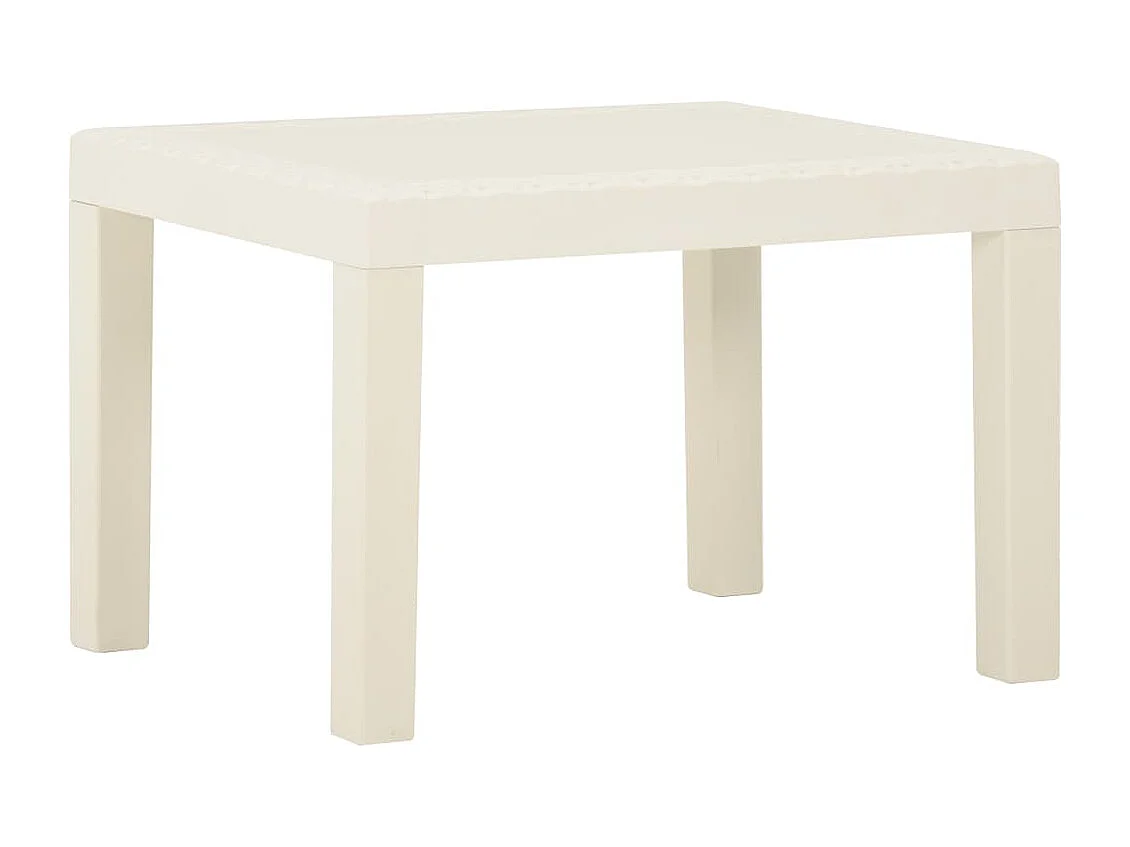 Salon de jardin 3 pièces avec coussins Plastique Blanc