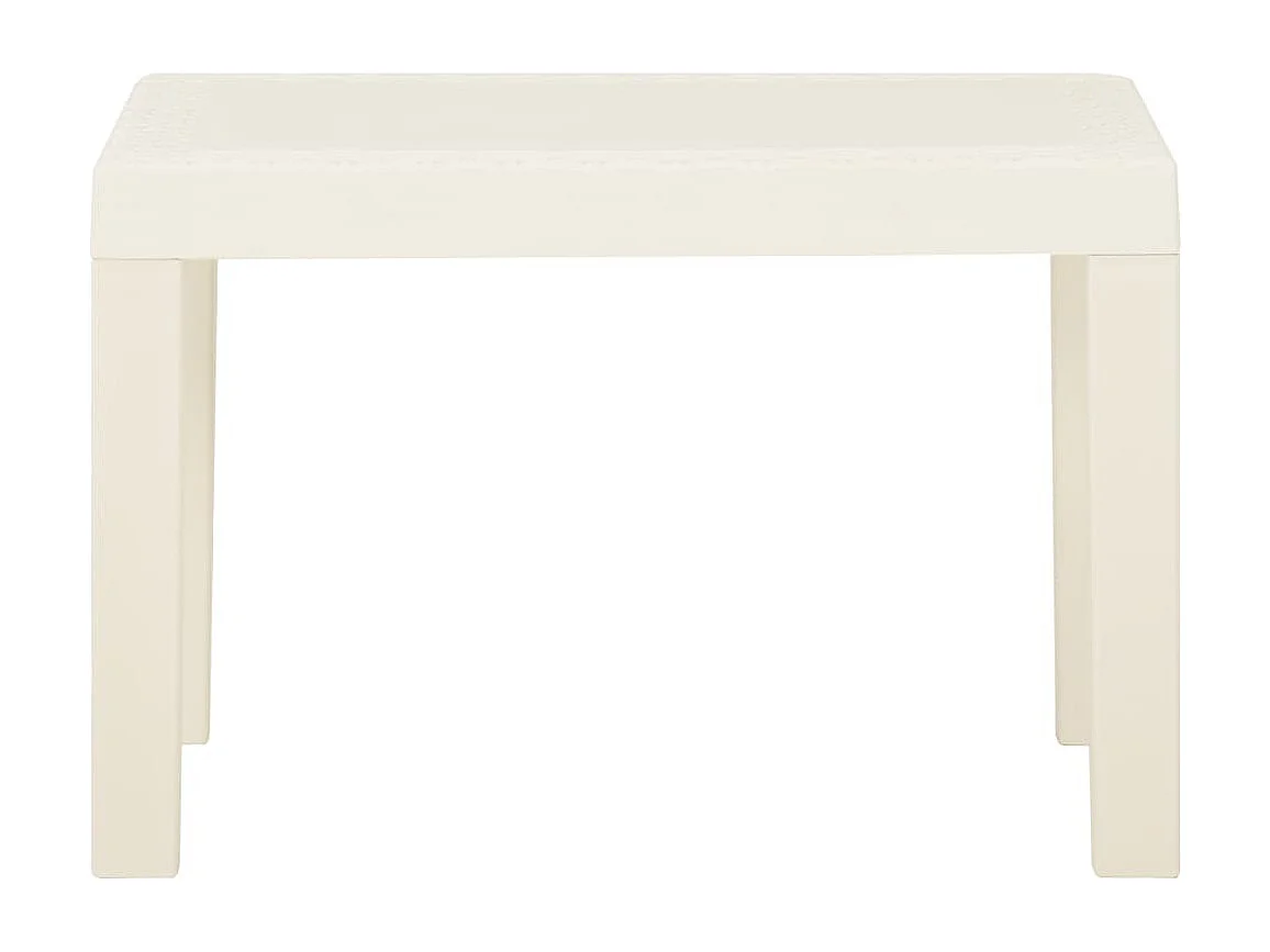 Salon de jardin 3 pièces avec coussins Plastique Blanc