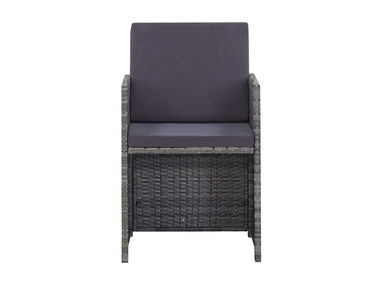 Set comedor jardín 13 piezas ratán sintético y madera acacia gris