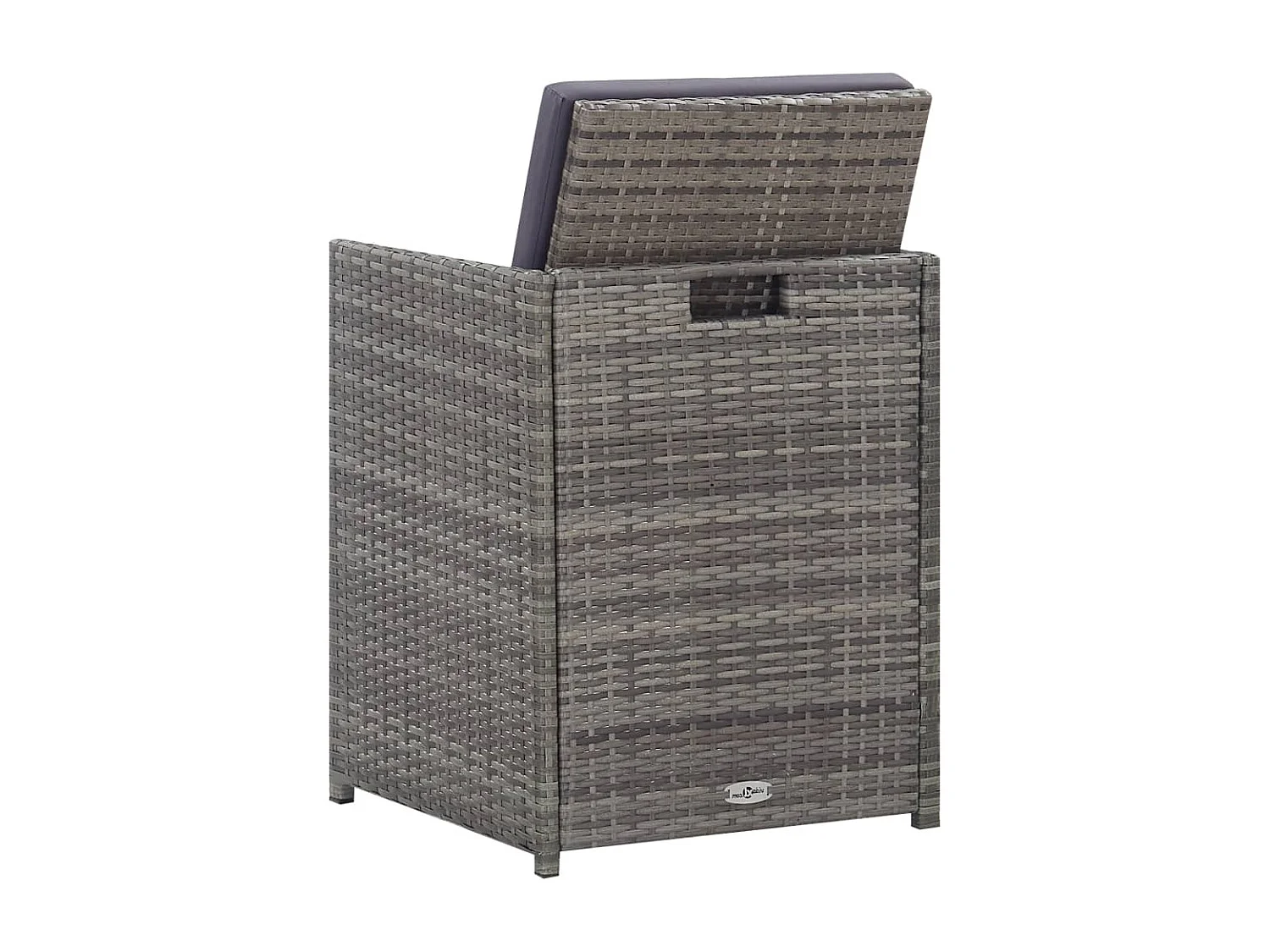 Set comedor jardín 13 piezas ratán sintético y madera acacia gris