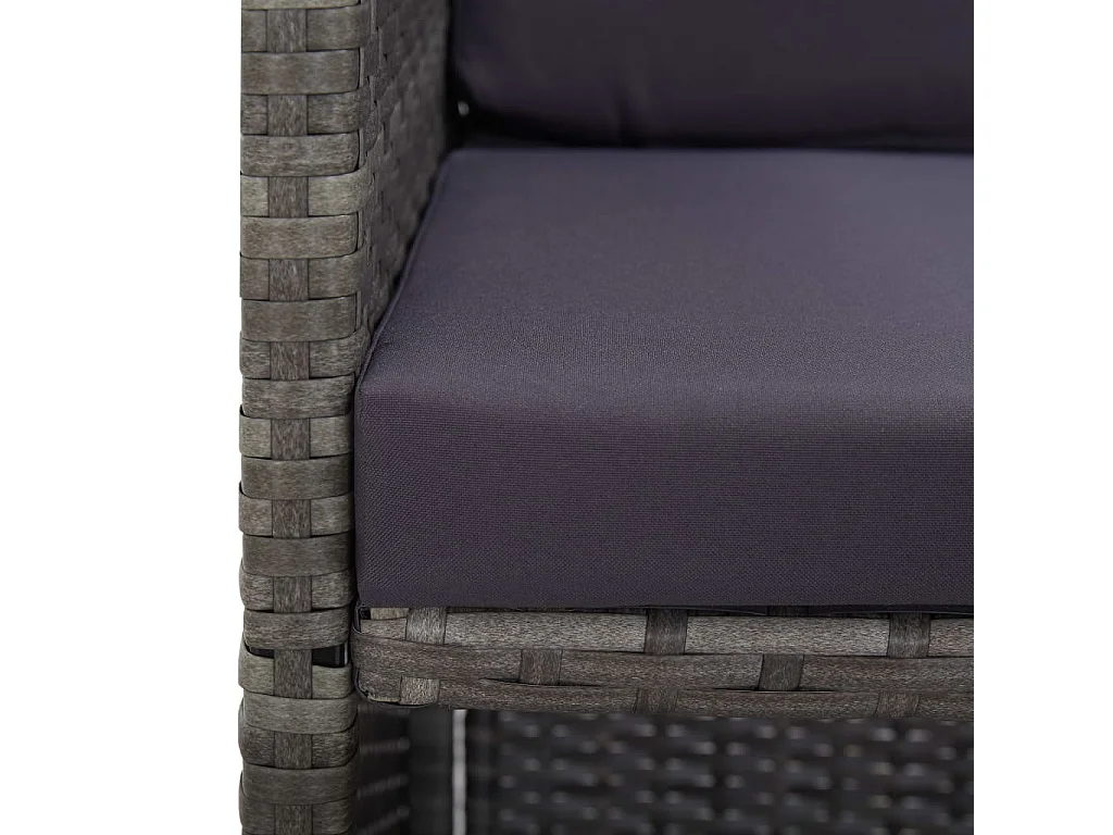 Set comedor jardín 13 piezas ratán sintético y madera acacia gris