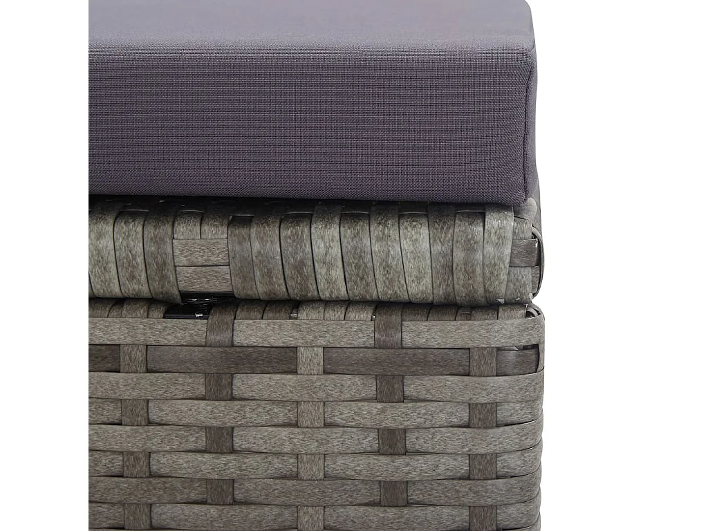 Set comedor jardín 13 piezas ratán sintético y madera acacia gris