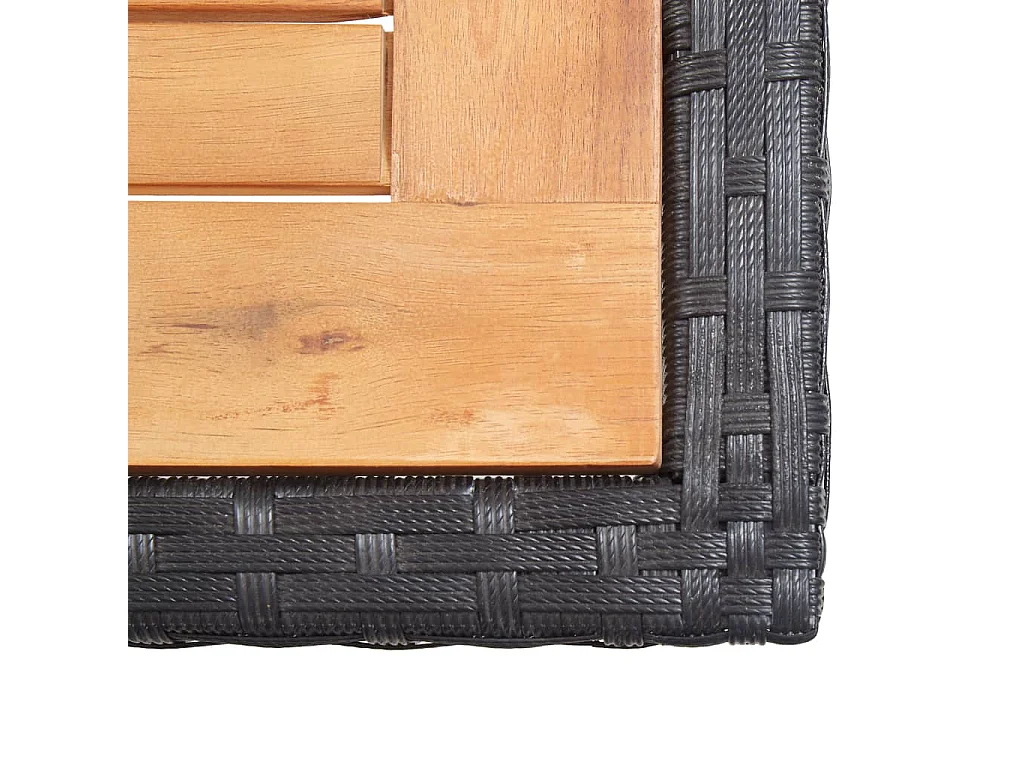 Set comedor de jardín 17 piezas y cojines ratán sintético negro