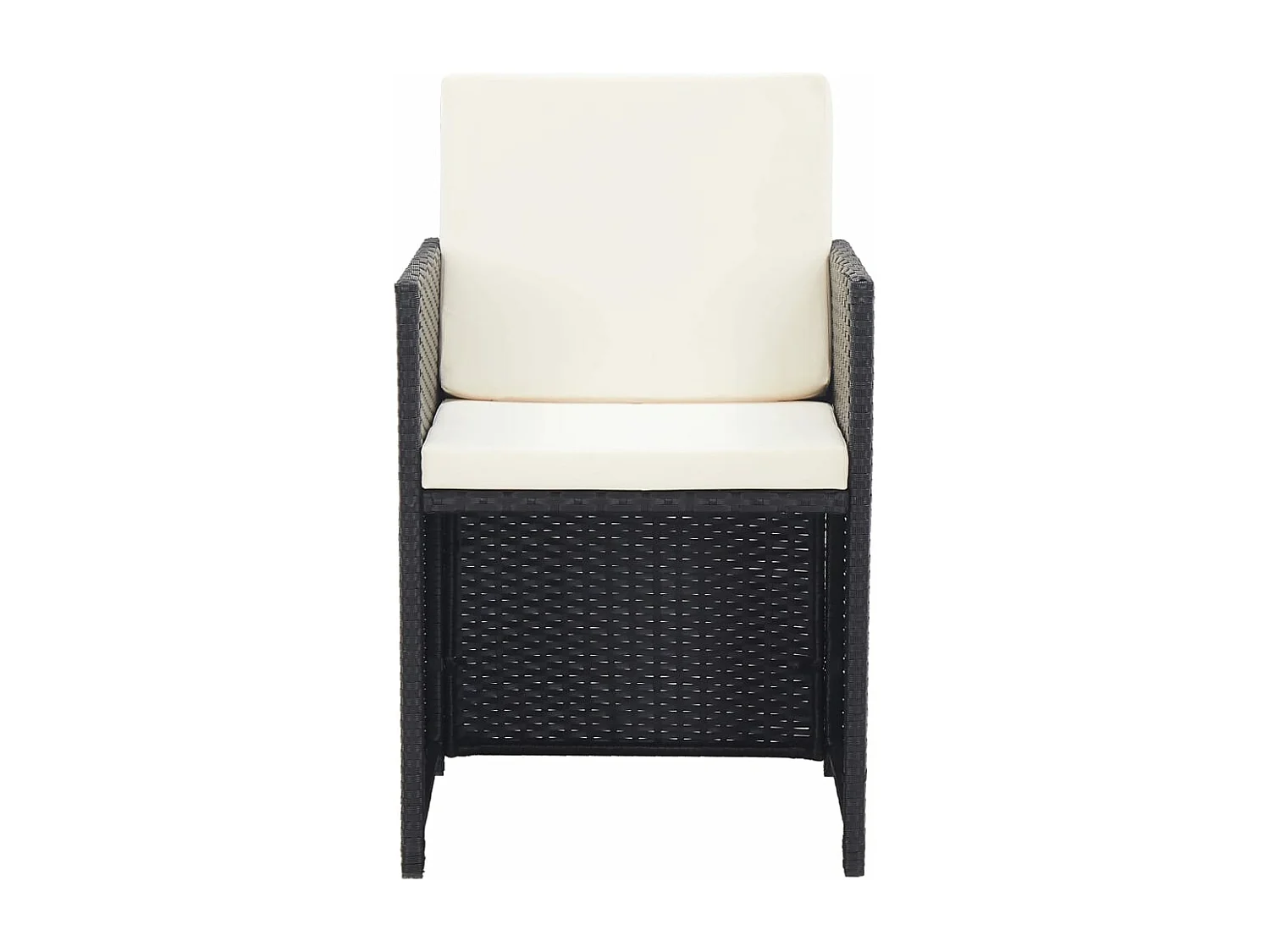 Set comedor de jardín 17 piezas y cojines ratán sintético negro