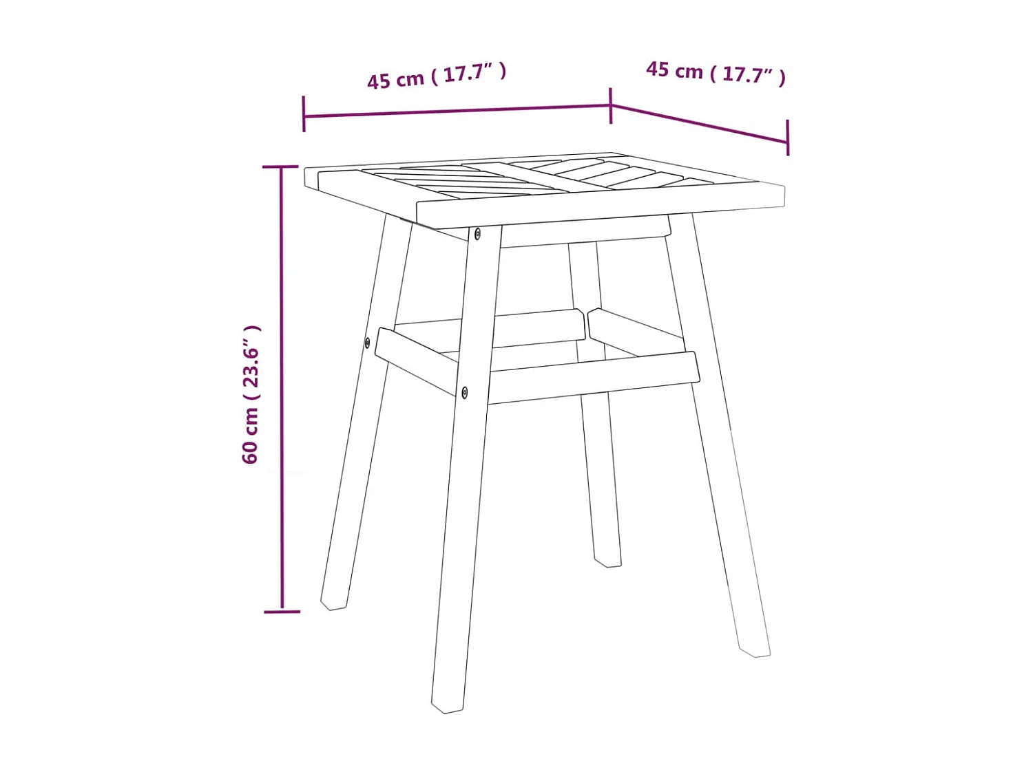 Ensemble de salon de jardin 3 pièces bois d'acacia solide