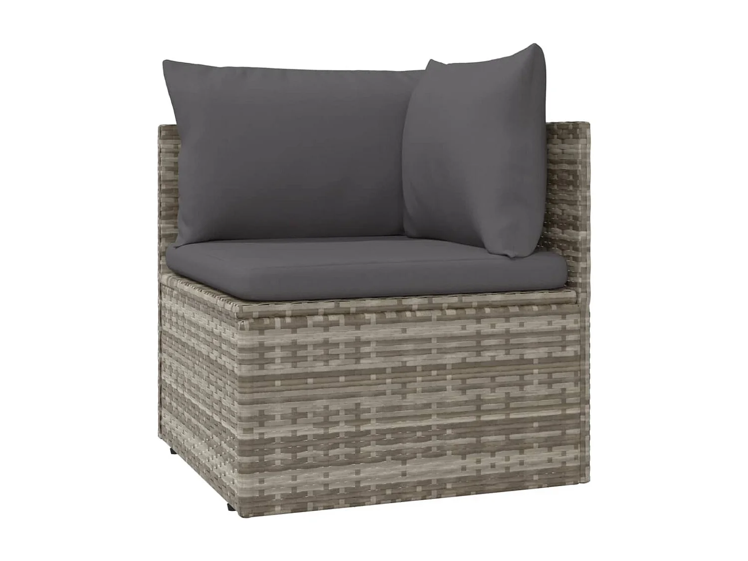 Salon de jardin 5 pièces avec coussins Gris Résine tressée