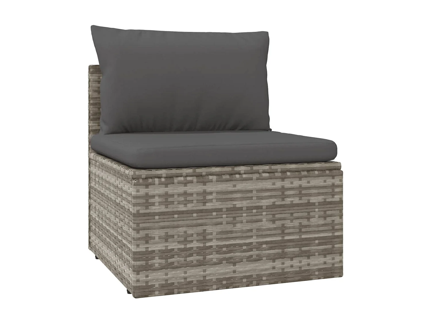 Salon de jardin 5 pièces avec coussins Gris Résine tressée