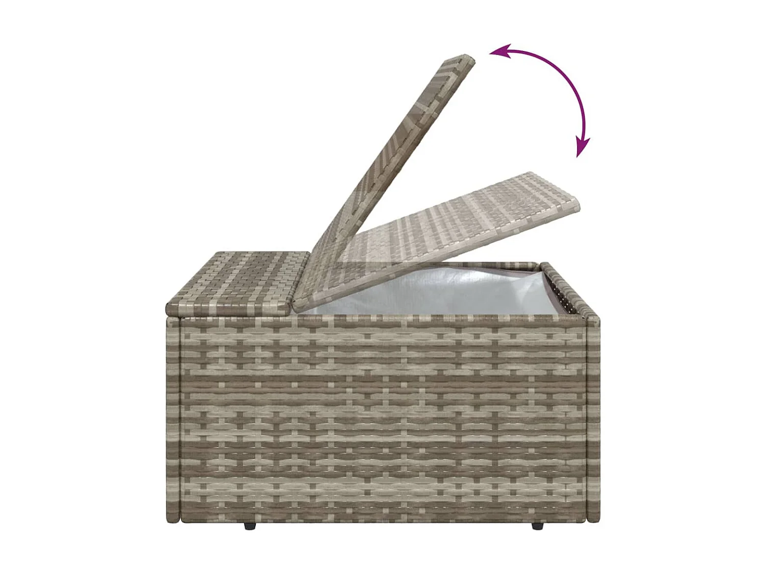 Salon de jardin 5 pièces avec coussins Gris Résine tressée