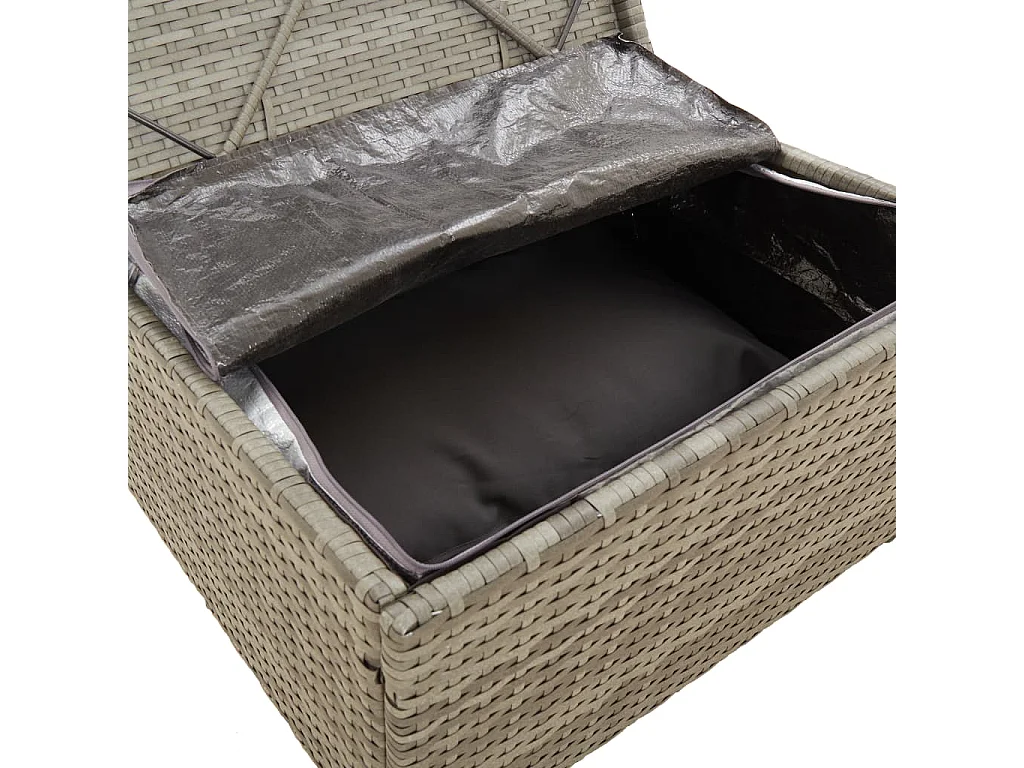 Salon de jardin 5 pièces avec coussins Gris Résine tressée