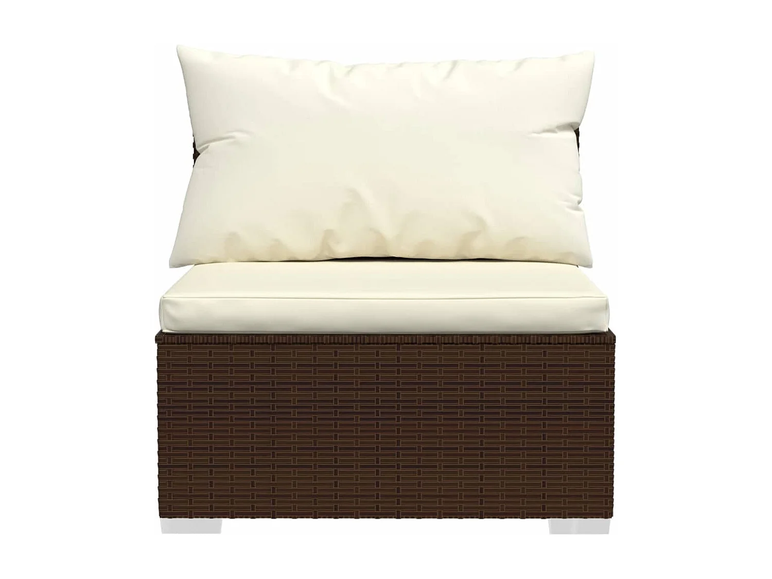 7-delige Loungeset met kussens poly rattan bruin