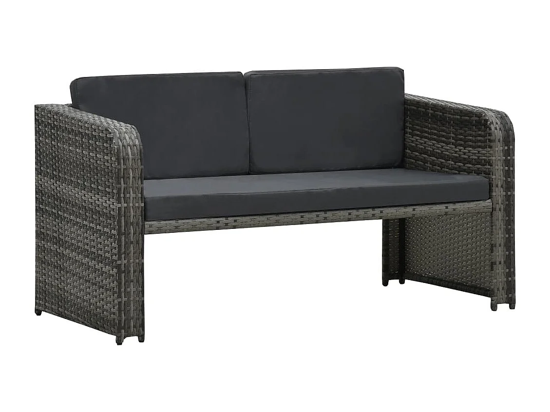 Salon de jardin 4 pièces avec coussins Résine tressée Anthracite