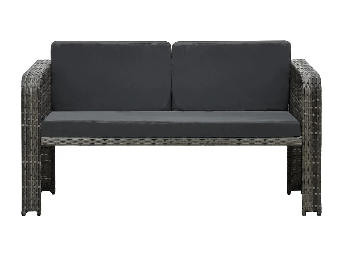 Salon de jardin 4 pièces avec coussins Résine tressée Anthracite