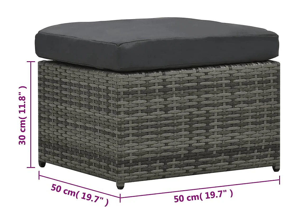 Salon de jardin 4 pièces avec coussins Résine tressée Anthracite