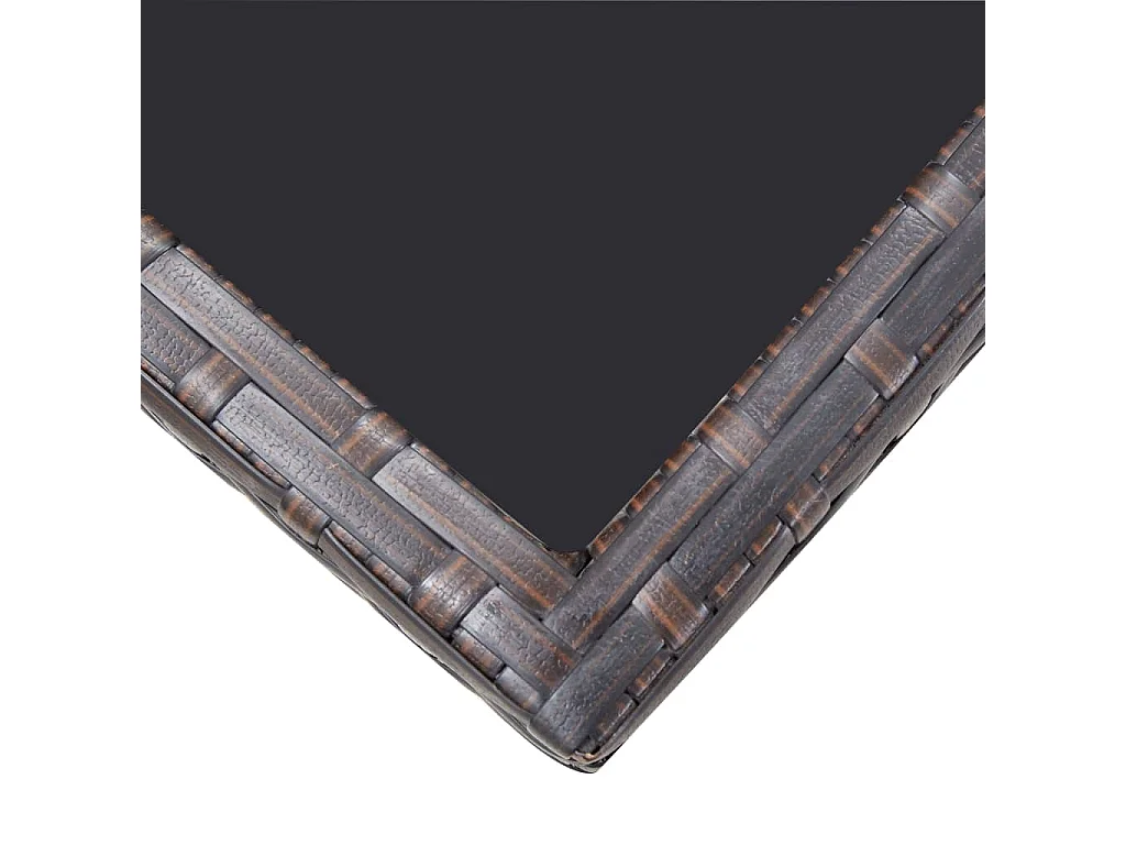 Salon de jardin encastrable et coussins 9 pièces Rotin Marron