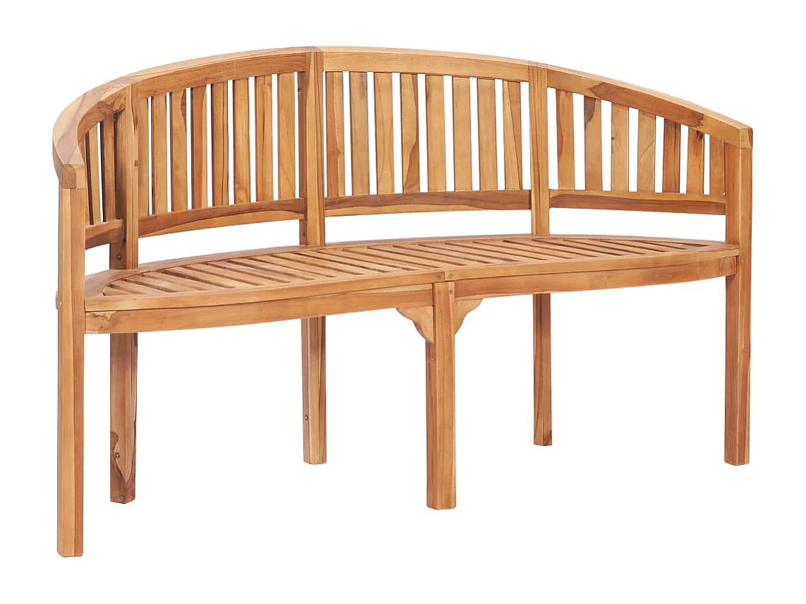 4 peças conj. lounge de jardim formato banana teca maciça