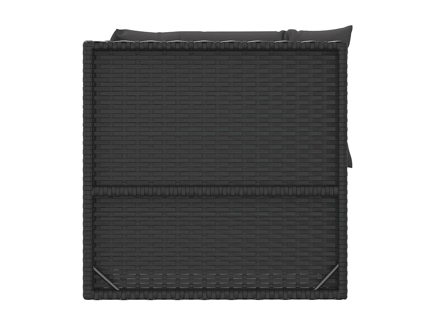 Salon de jardin 3 pièces avec coussins Noir Résine tressée