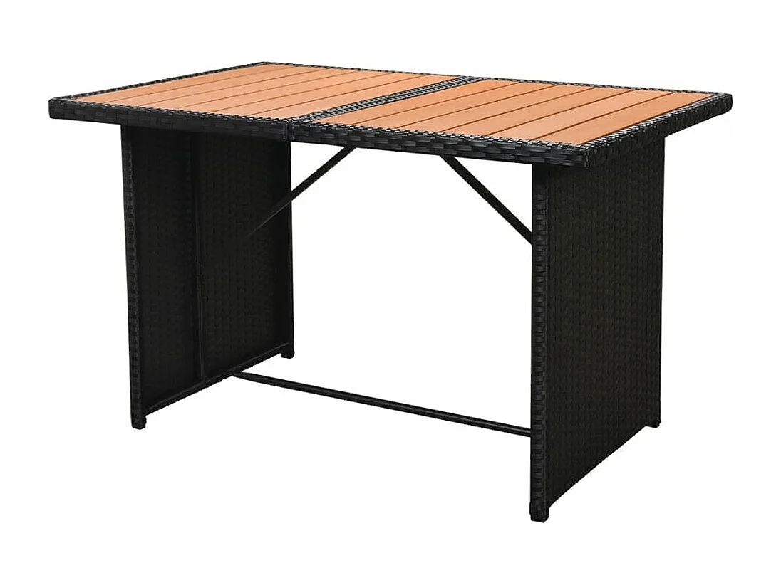 Salon de jardin 5 pièces avec coussins Résine tressée Noir