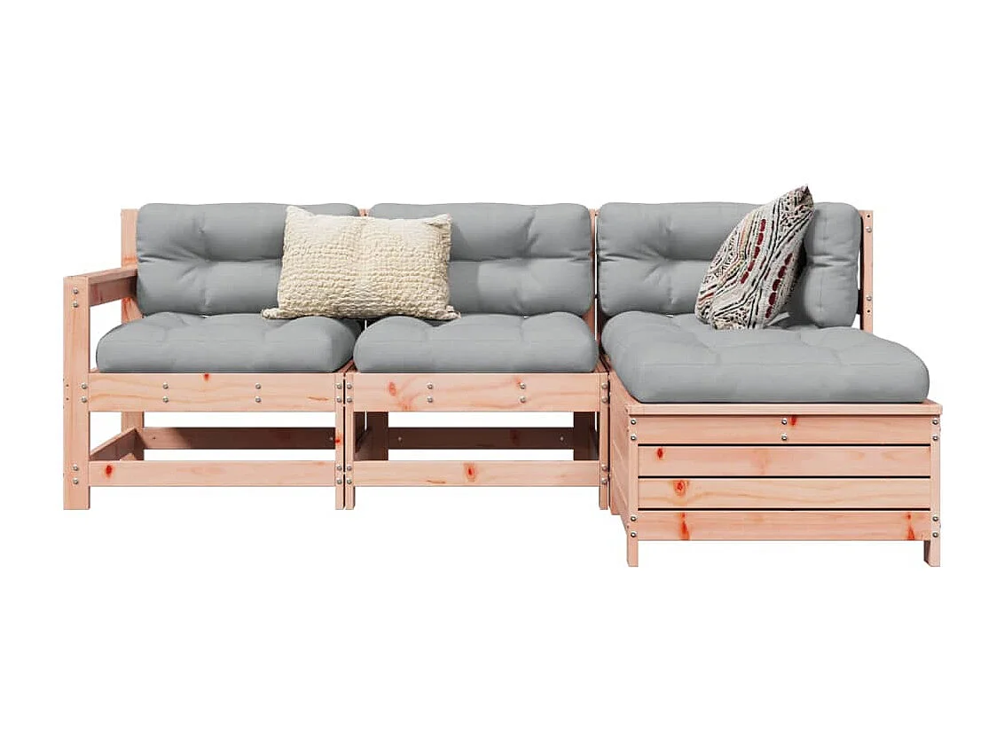 Salon de jardin 4 pièces bois massif sapin de douglas