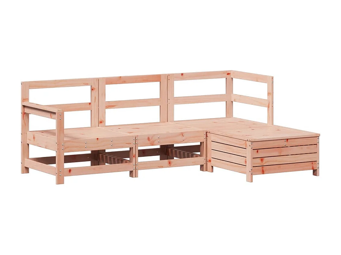 Salon de jardin 4 pièces bois massif sapin de douglas