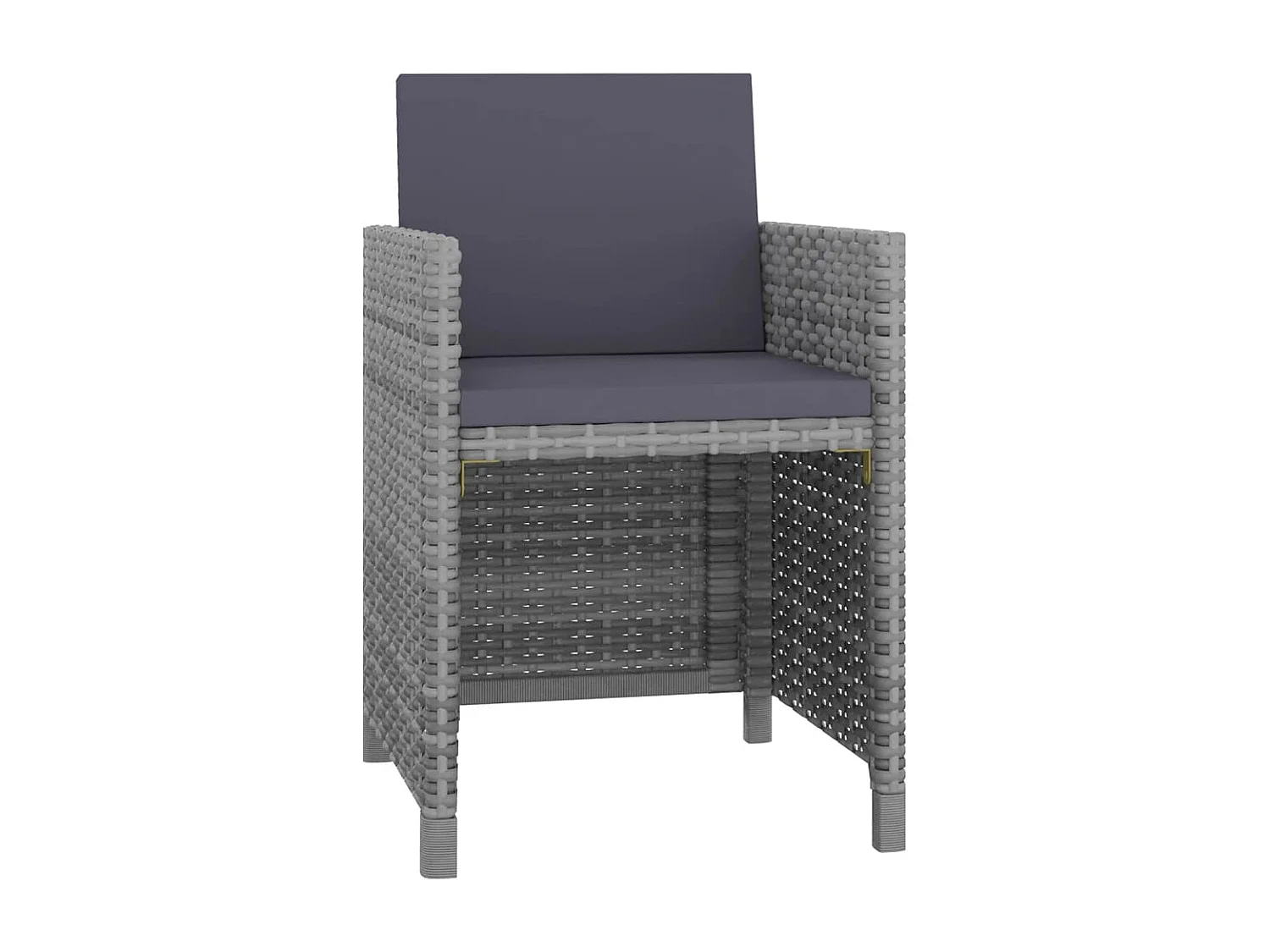 Set de comedor de jardín 5 piezas y cojines ratán sintético gris