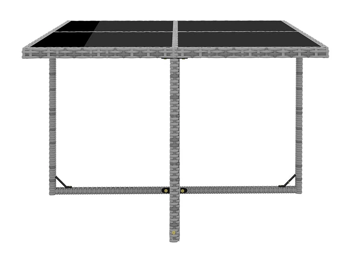 Set de comedor de jardín 5 piezas y cojines ratán sintético gris