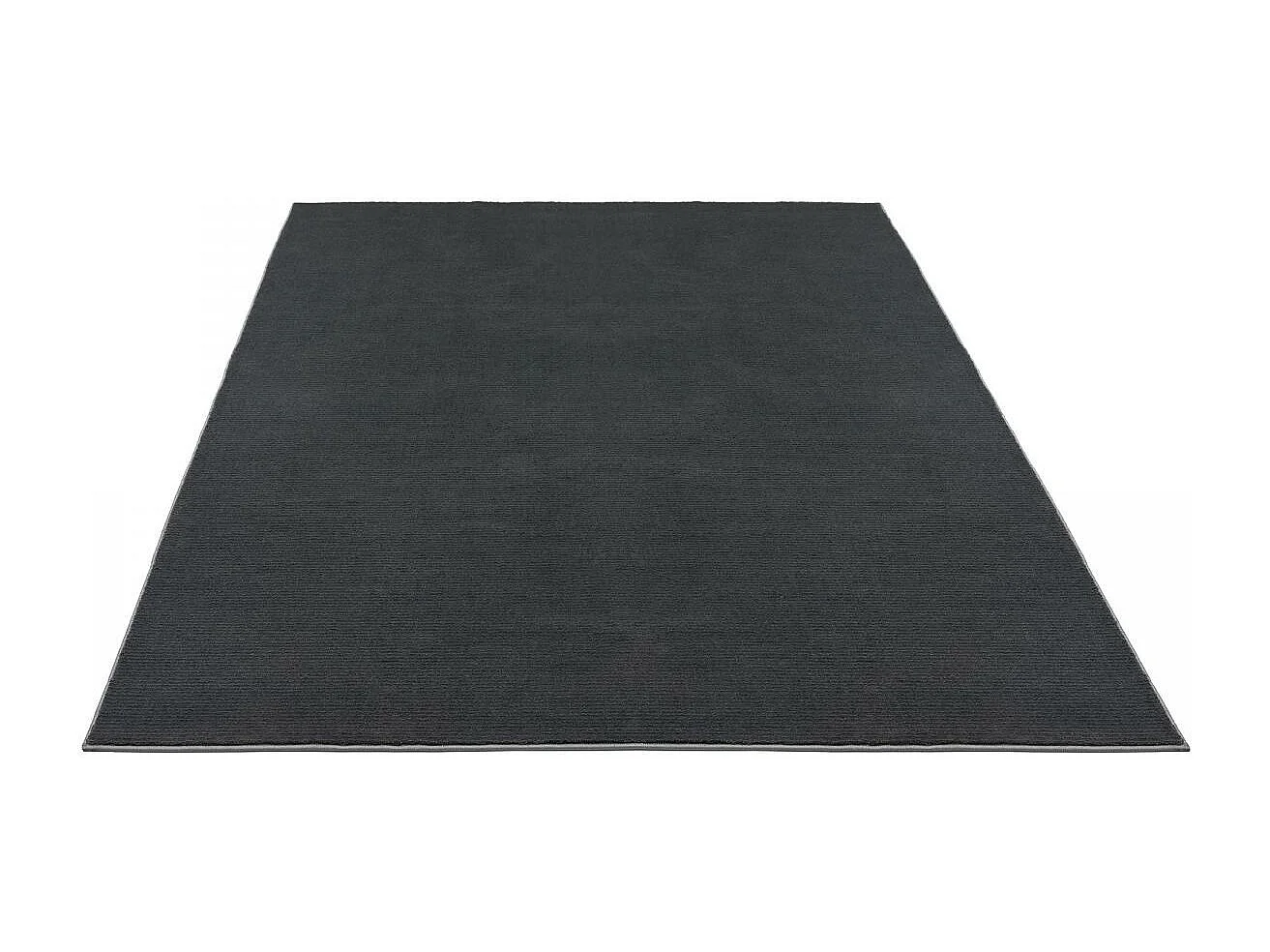 tapis salon 120x170 tissé anthracite rectangle motif uni UNYLE