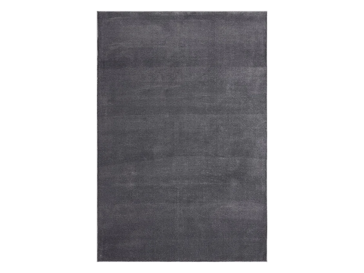 tapis salon 120x170 tissé anthracite rectangle motif uni UNYLE